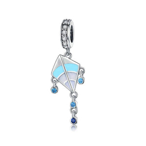 925 Sterling Silver Kite Charm Bead for Bracelet Pendant