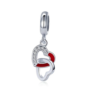 925 Sterling Silver Elegant Heart Charm Bead for Bracelet Pendant