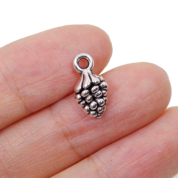 10 Cone Charms Antique Silver Tone Pendant