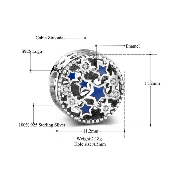 Authentic Pandora Blue Star Charm Spacer Bead