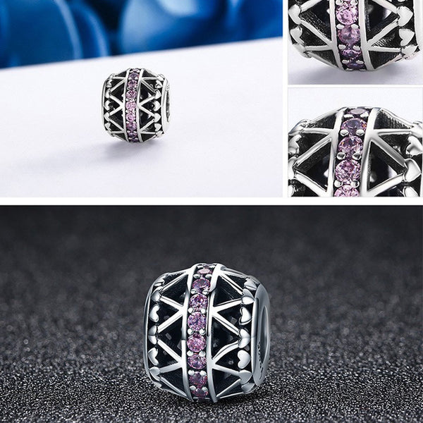 925 Sterling Silver Heart Charm Bead for Bracelet Pendant