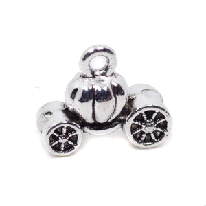 10 Pumpkin Car Charm Charms Antique Silver Tone Pendant