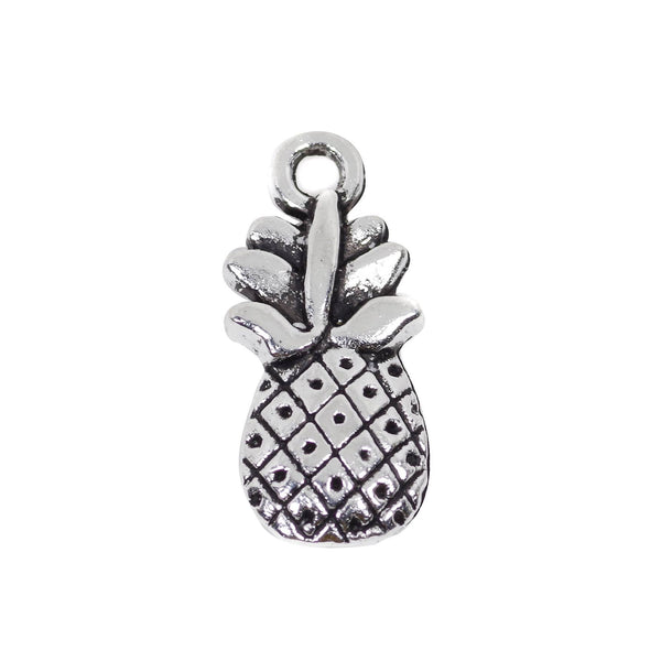 10 Pineapple Charm Charms Antique Silver Tone Pendant