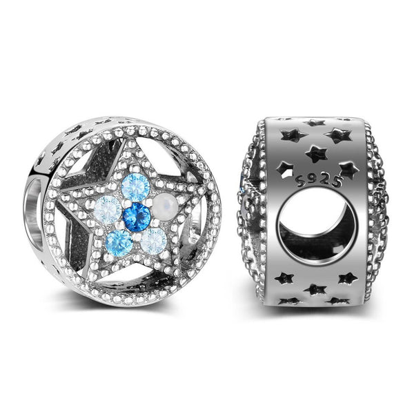 Authentic Pandora Blue Star Charm Spacer Bead
