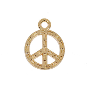 8 Pcs Gold Plated Peace Sign Charm for Jewelry Making