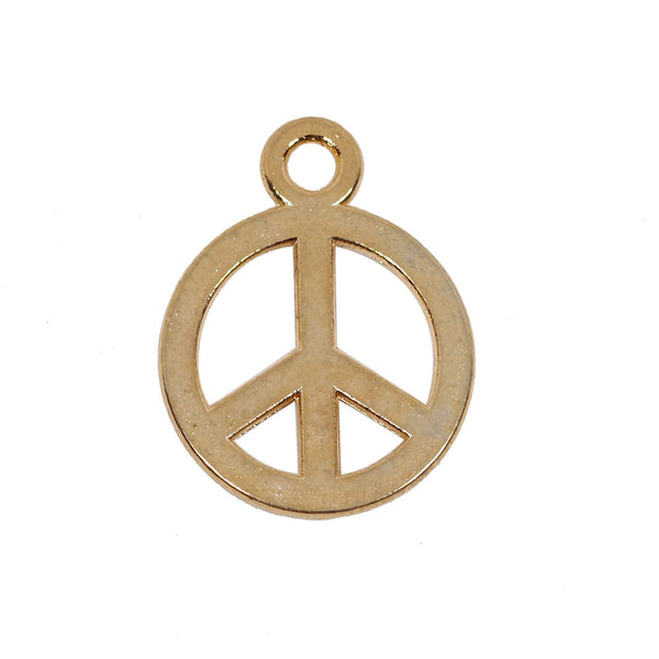 8 Pcs Gold Plated Peace Sign Charm for Jewelry Making