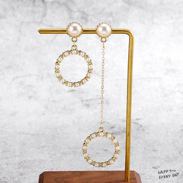 2 Pcs Gold Plated Circle with Pearl Charm for Jewelry Making