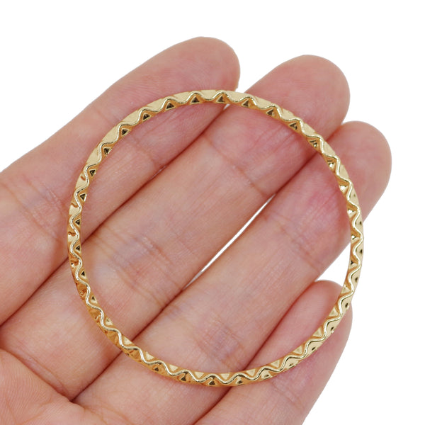 2 Pcs Circle Gold Plate Charm Earring Material Kit