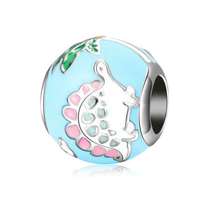 925 Sterling Silver Dinosaur Charm Bead Fits Pandora Charm Bracelet Pendant