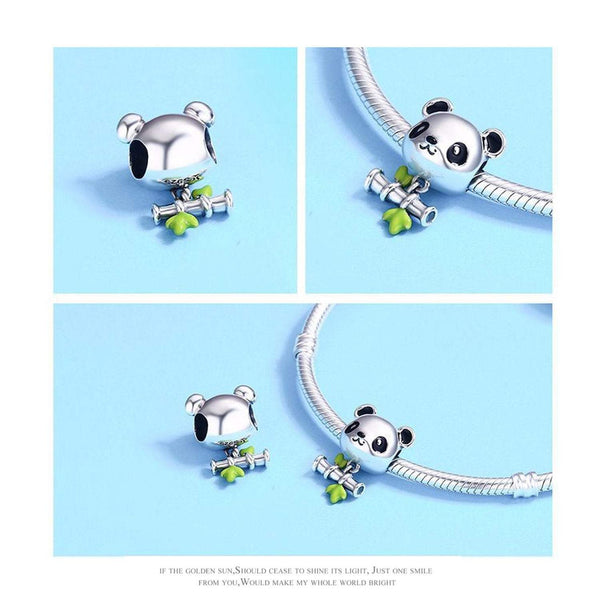 925 Sterling Silver Panda Charm Bead for Charm Bracelet Pendant