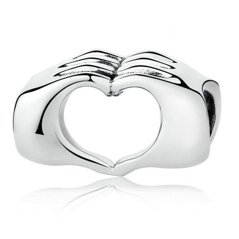 925 Sterling Silver Hand Love Charm Bead for Charm Bracelet Pendant