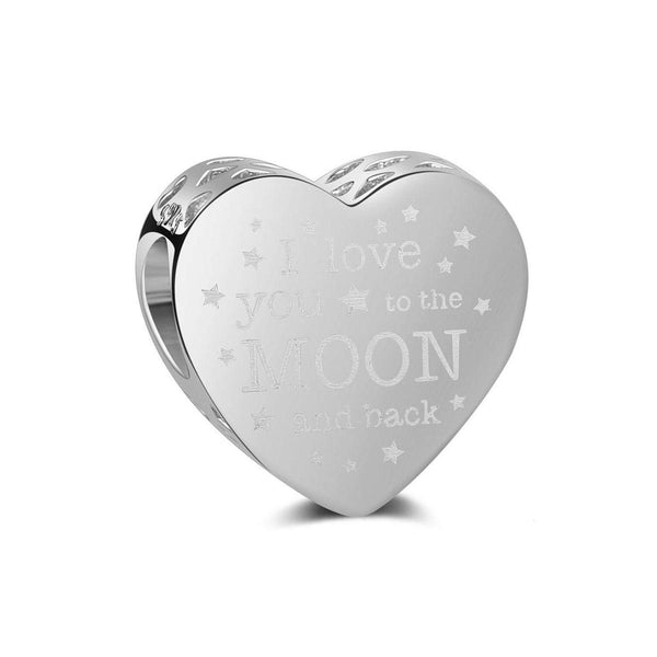 I Love You to the Moon and Back Pandora Charm 925 Sterling Sliver Spacer Bead Fits Pandora Bracelet