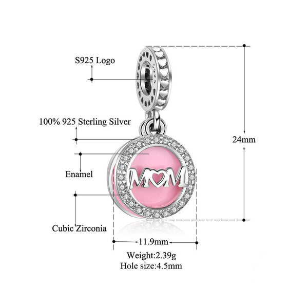 Authentic Pandora Charm Mom Spacer Bead