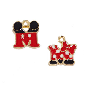 4 Pcs Mickey Minnie Mouse Enamel Charm Craft Supplies