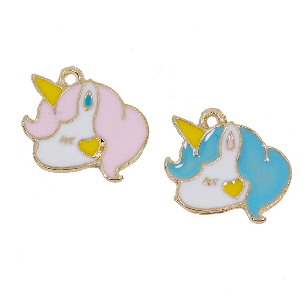 4 Pcs Unicorn Enamel Charm Craft Supplies