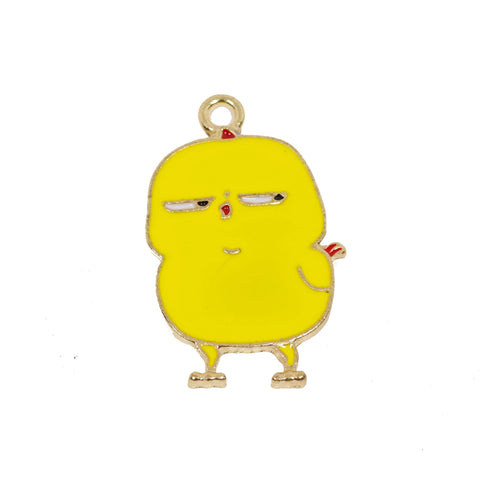 2 Pcs Funny Chick Enamel Charm Craft Supplies