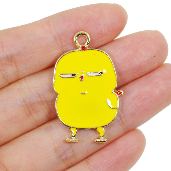 2 Pcs Funny Chick Enamel Charm Craft Supplies