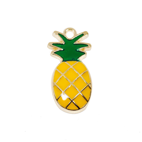 10 Pcs Pineapple Enamel Charm Craft Supplies