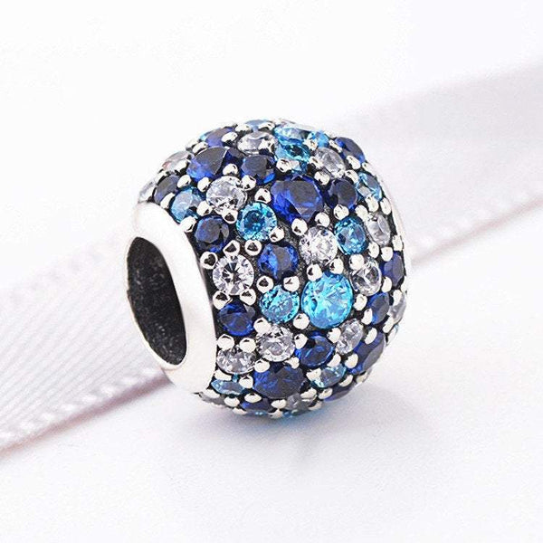 Blue Pandora Charm 925 Sterling Sliver Spacer Bead Fits Pandora Bracelet