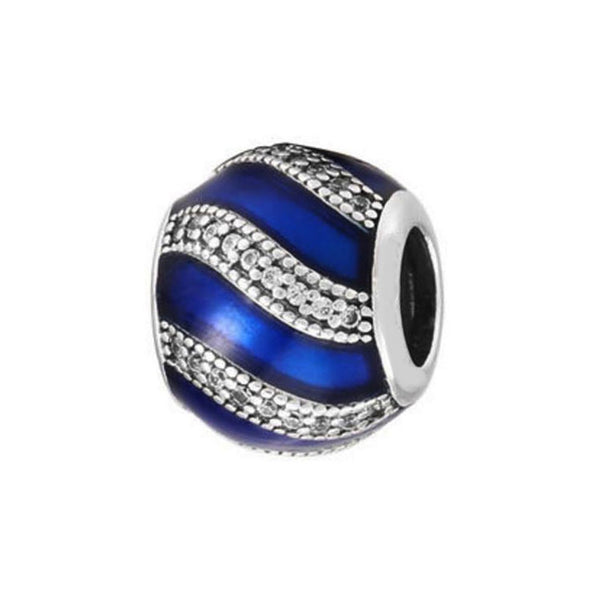 Blue Wave Pandora Charm 925 Sterling Sliver Spacer Bead Fits Pandora Bracelet