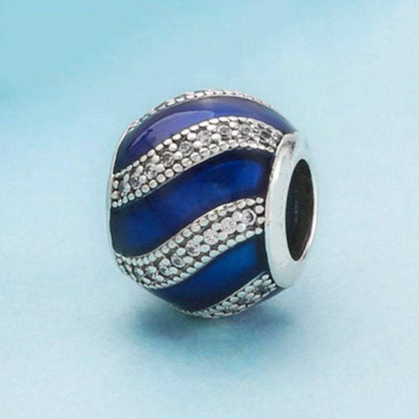 Blue Wave Pandora Charm 925 Sterling Sliver Spacer Bead Fits Pandora Bracelet