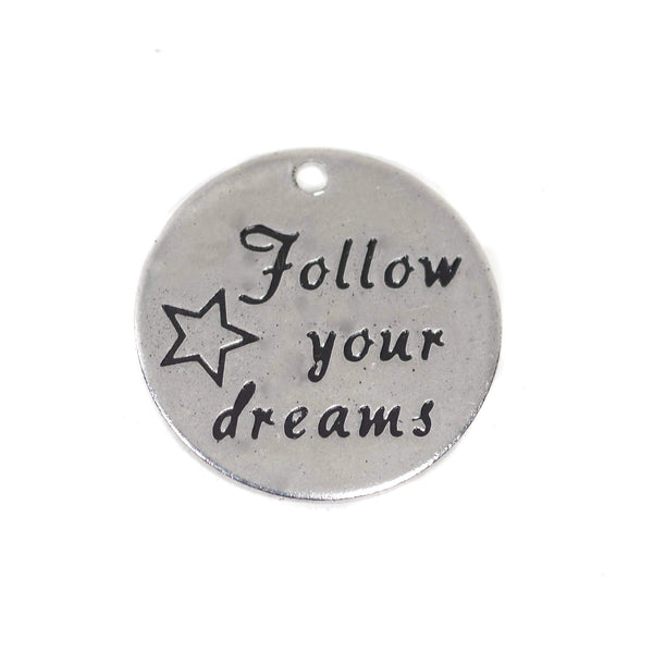 2 Pcs Stainless Steel Charm - Follow Your Dream