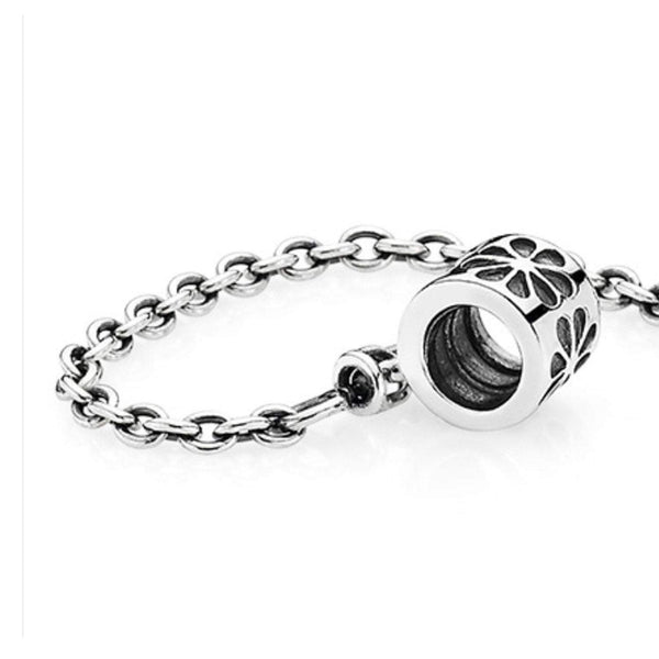 Daisy Flower Pandora Safety Chain Fits Pandora Bracelet