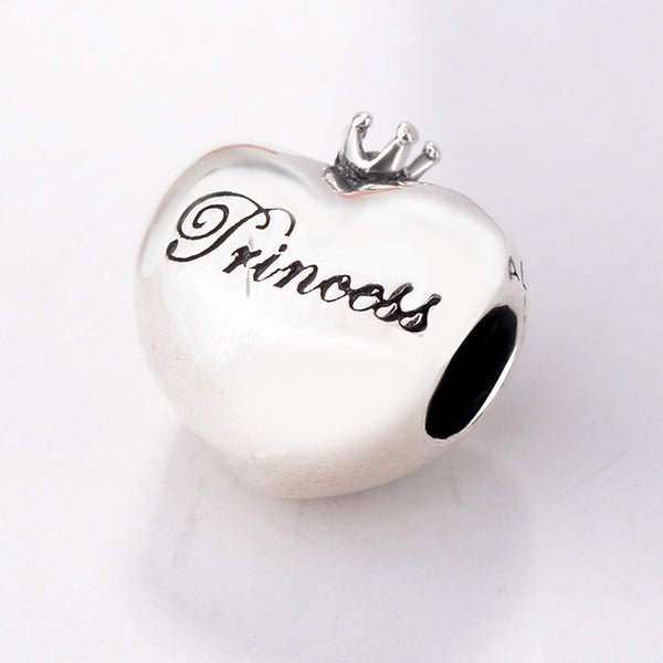 Heart Princess Crown Pandora Charm 925 Sterling Sliver Spacer Bead Fits Pandora Bracelet