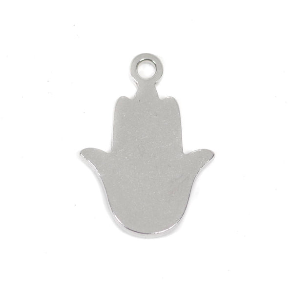 2 pcs Hamsa Hand with Lotus Stainless Steel Charm