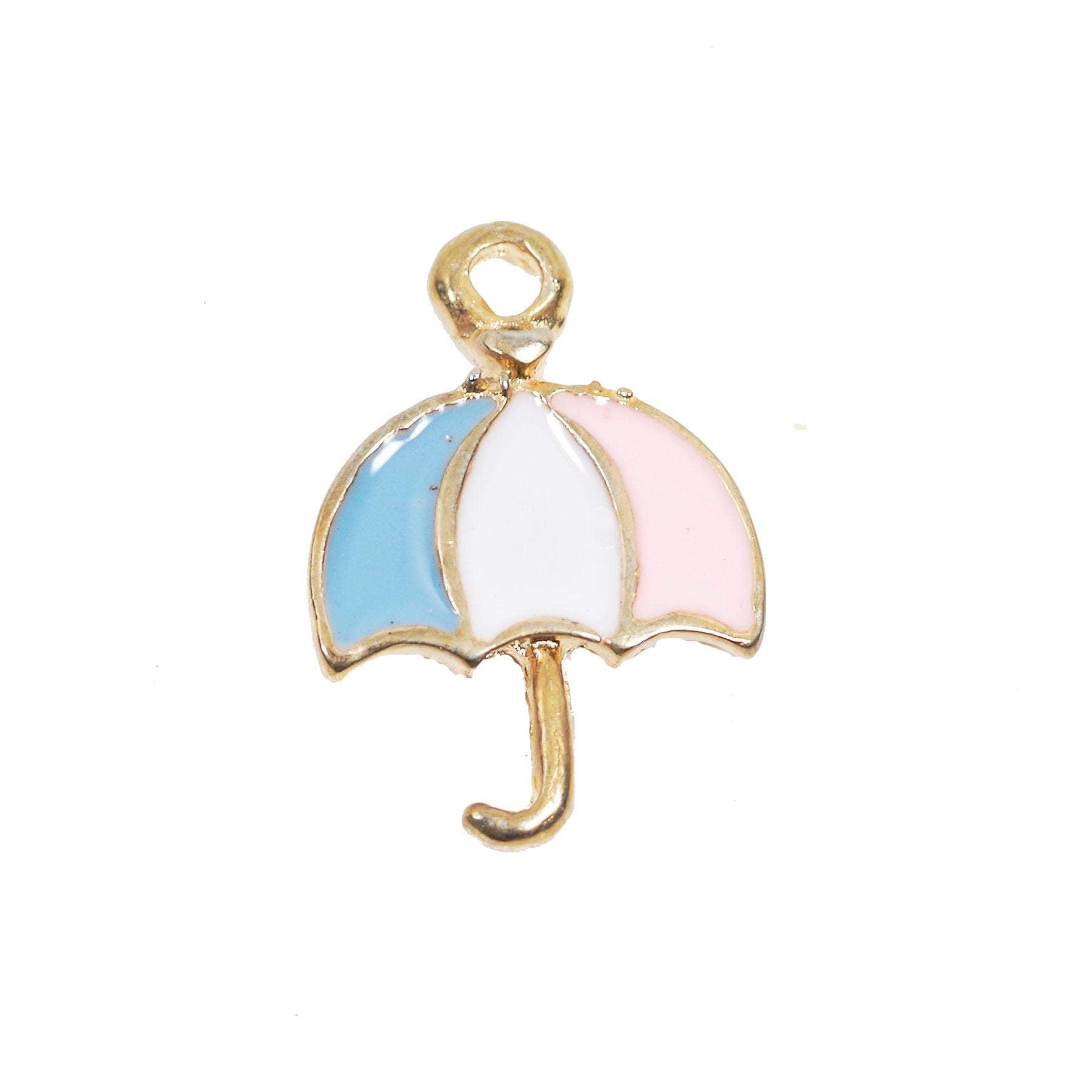 10 Pcs Umbrella Enamel Charm Craft Supplies