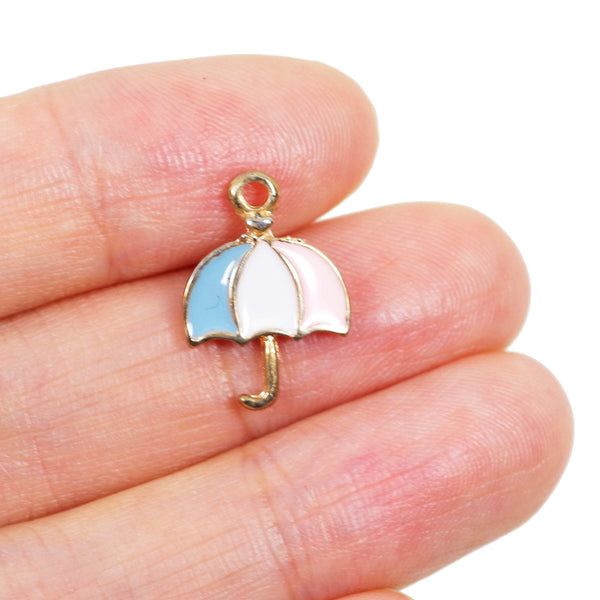 10 Pcs Umbrella Enamel Charm Craft Supplies