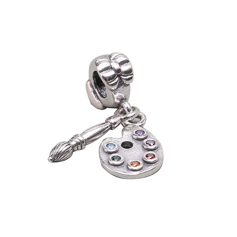 925 Sterling Silver Artist Paint Charm Spacer Bead Fits Pandora Bracelet