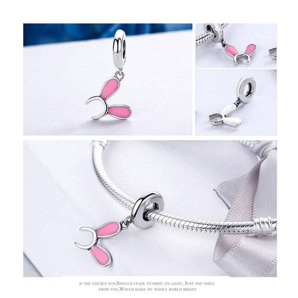 925 Sterling Silver Rabbit Charm Bead for Bracelet Pendant