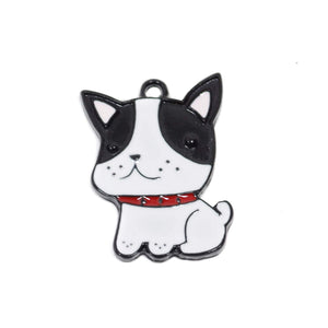 5 Pcs Dog Enamel Charm Craft Supplies