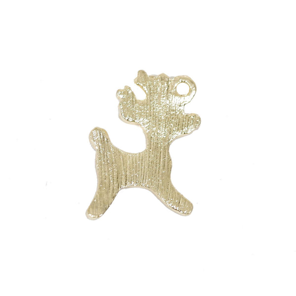 8 Pcs Brown Reindeer Christmas Enamel Charm Gold Plated Pendant