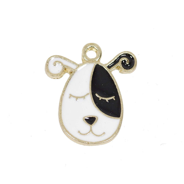 6 Pcs Sleepy Dog Enamel Charm Craft Supplies