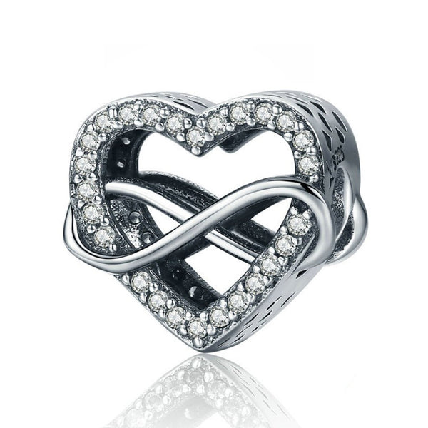925 Sterling Silver Heart Charm Bead Fits Pandora Charm Bracelet Pendant