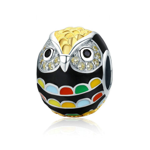 925 Sterling Silver Owl Charm Bead Fits Pandora Charm Bracelet Pendant