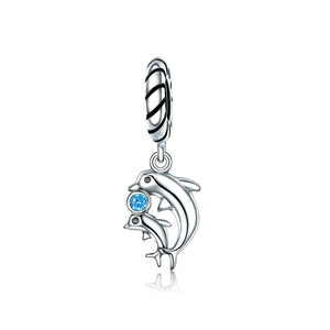 925 Sterling Silver Dolphin Charm Bead for Bracelet Pendant