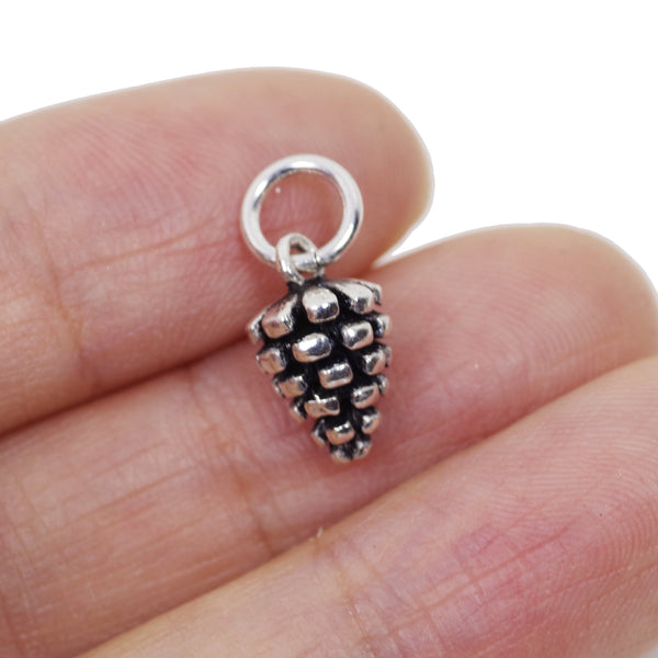 Vintage 925 Sterling Silver Cone Charm with Close Jump Ring