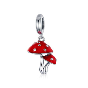 925 Sterling Silver Mushroom Charm Bead for Bracelet Pendant