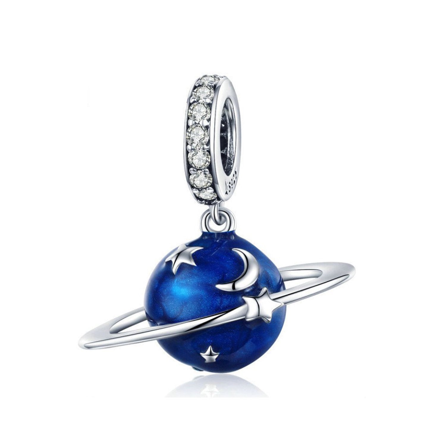 925 Sterling Silver Planet Charm Bead for Bracelet Pendant