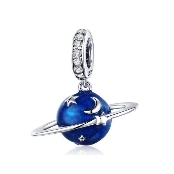 925 Sterling Silver Planet Charm Bead for Bracelet Pendant