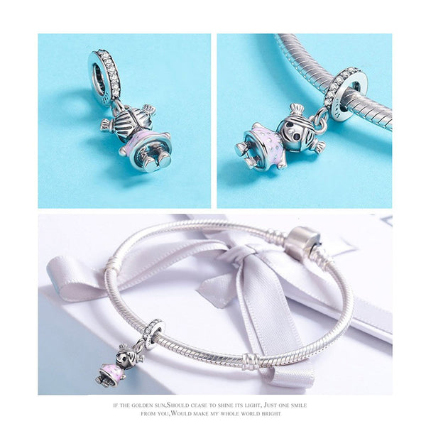 925 Sterling Silver Boy and Girl Charm Bead Fits Pandora Charm Bracelet Pendant
