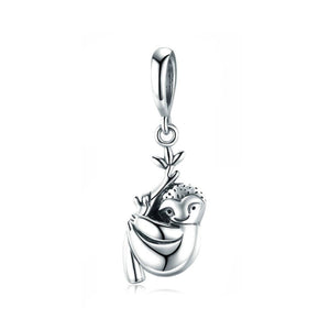 925 Sterling Silver Sloth Charm Bead Fits Pandora Charm Bracelet Pendant