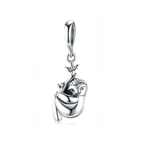 925 Sterling Silver Sloth Charm Bead Fits Pandora Charm Bracelet Pendant