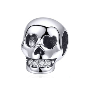 925 Sterling Silver Skull Charm Bead for Bracelet Pendant