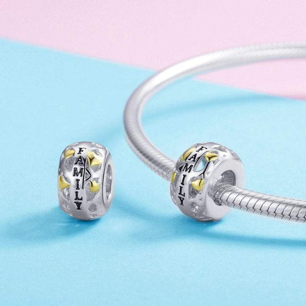 925 Sterling Silver Family Charm Bead Fits Pandora Charm Bracelet Pendant