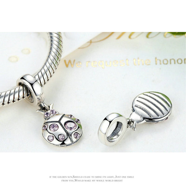 925 Sterling Silver Ladybug Charm Bead Fits Pandora Charm Bracelet Pendant