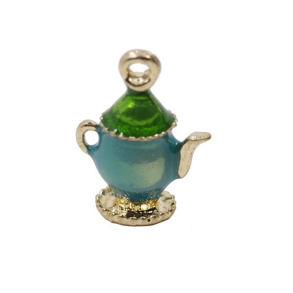 4 Pcs 3D Teapot Enamel Charm Craft Supplies